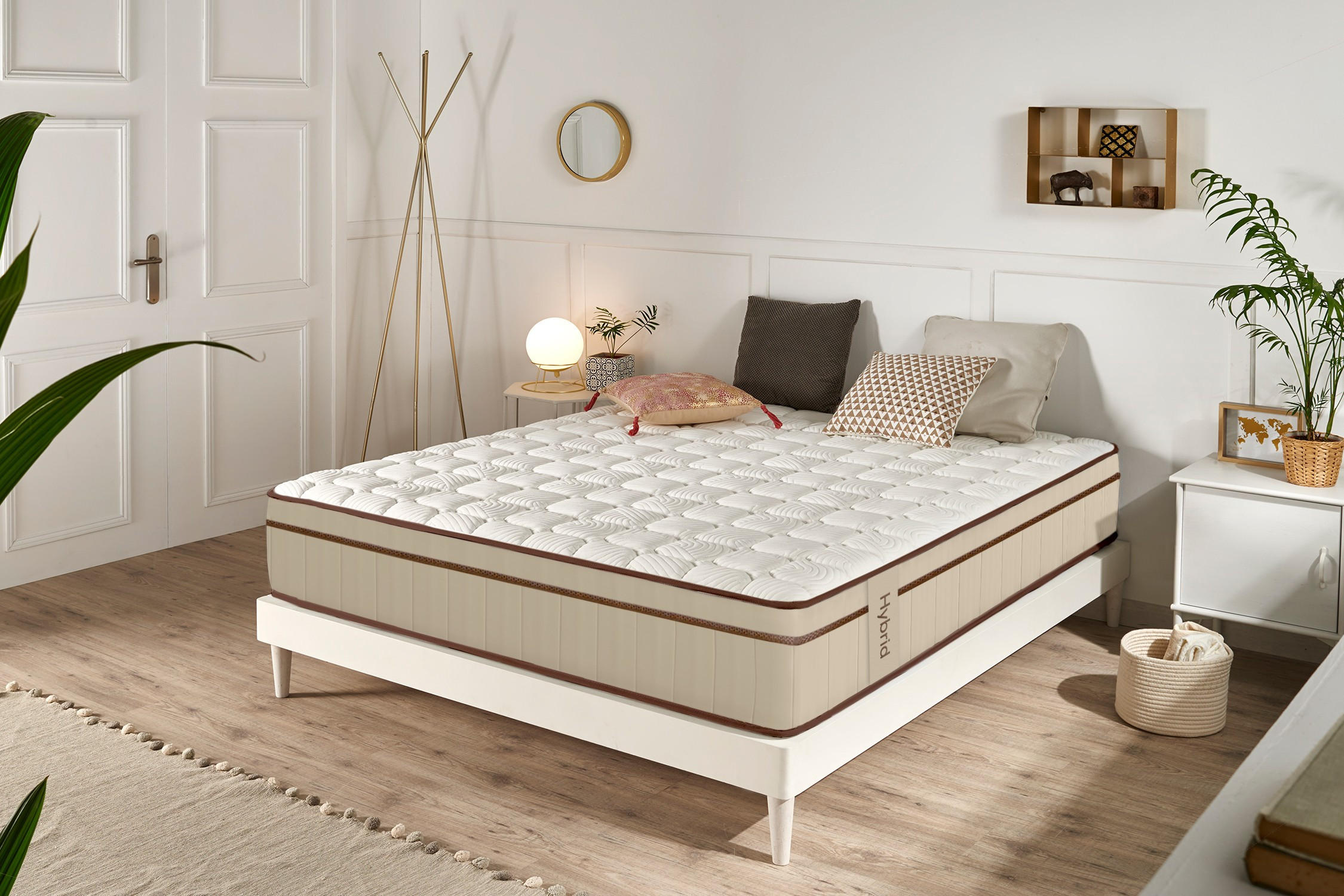 MATRATZE Hybrid Braun 25 cm - 135X200 cm - Beige, Textil (135/200cm) - Moonia