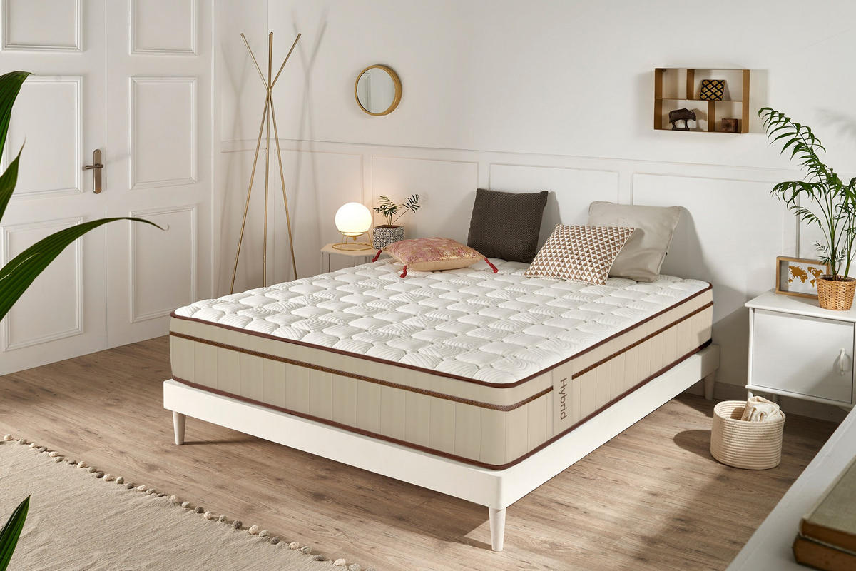 MATRATZE Hybrid Braun 30 cm - 150X200 cm - Beige, Textil (150/200cm) - Moonia