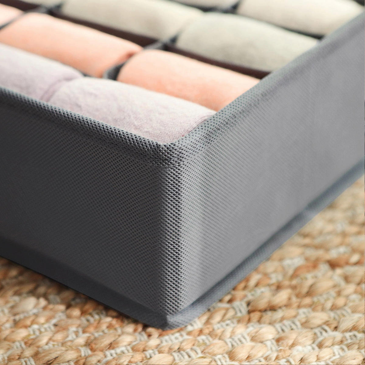 AUFBEWAHRUNGSBOX Minsk - Grau, Textil (32/10/32cm) - Hansiro