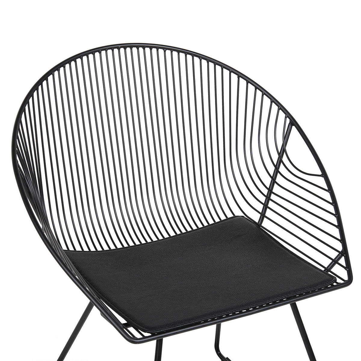 METALLSTUHL 2er-Set Polyester Schwarz Aurora - Schwarz, Textil/Metall (65/77/54cm) - Beliani