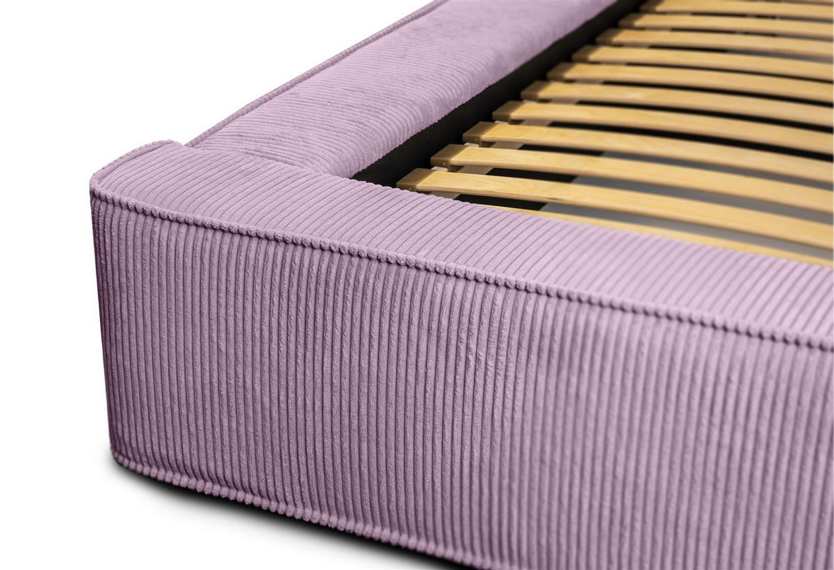 POLSTERBETT Modesto Stoff Lincoln - Flieder, Holzwerkstoff/Textil (180/200cm) - Fun Möbel
