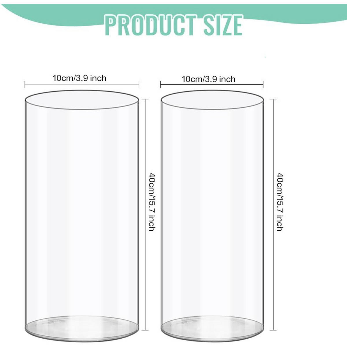 VASE 10 x 40 cm - Transparent, Kunststoff (40cm) - LIBRATON