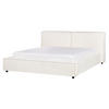 POLSTERBETT mit Lattenrost 160x200 cm Weiß Linards - Creme, Textil (160/200cm) - Beliani