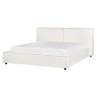 POLSTERBETT mit Lattenrost 160x200 cm Weiß Linards - Creme, Textil (160/200cm) - Beliani