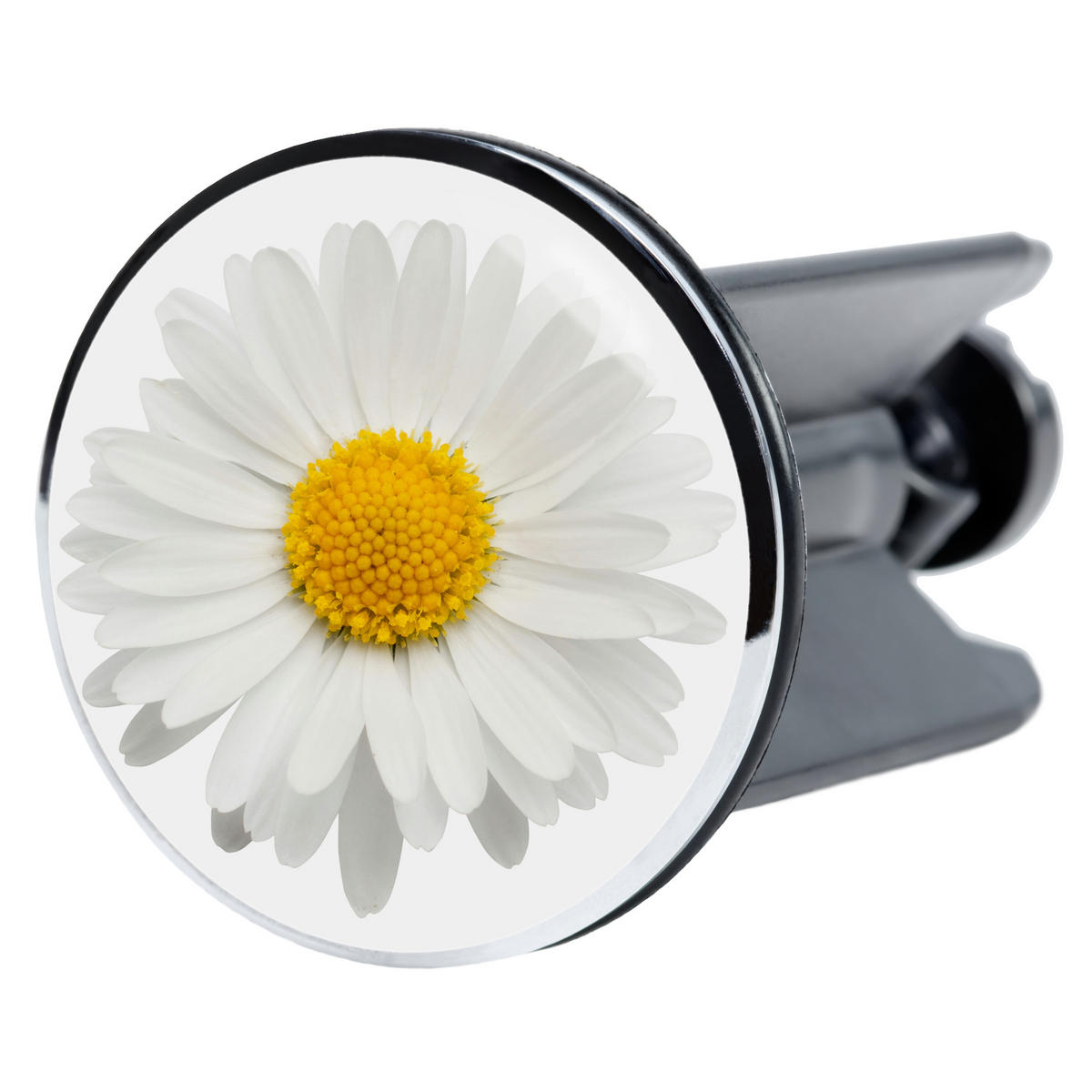 WASCHBECKENSTÖPSEL Daisy - Weiß, Kunststoff/Metall (4/7/7cm) - Sanilo