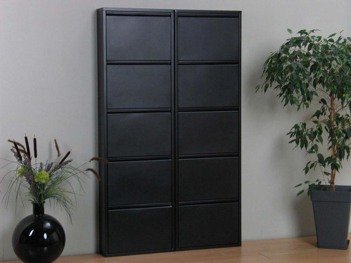 SCHUHKIPPER schwarz - Schwarz, Holzwerkstoff (101/173/16cm) - ebuy24
