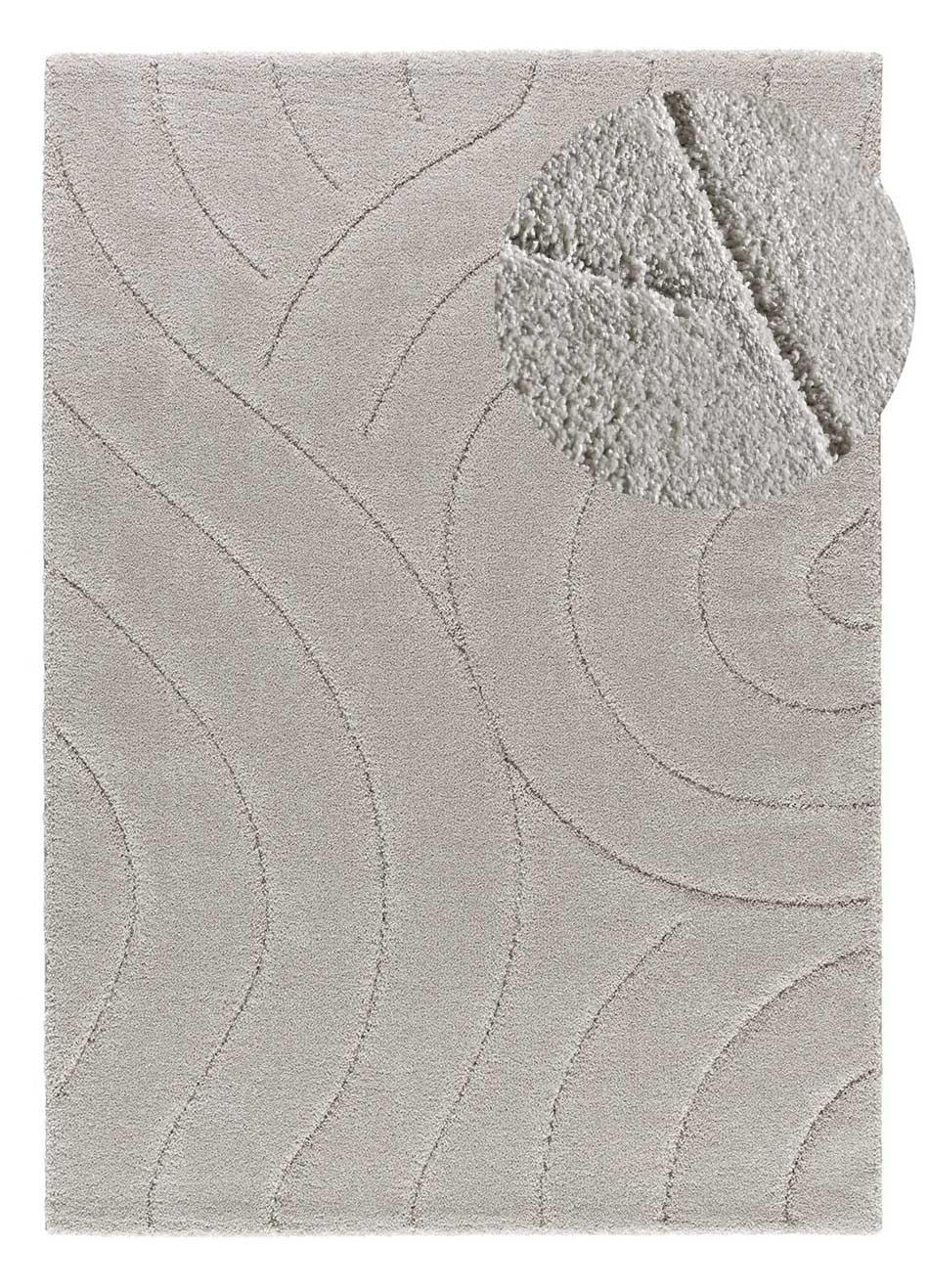 HOCHFLORTEPPICH Silber Molier 133/190 cm - Silberfarben, Naturmaterialien/Textil (133/190cm) - Atticgo