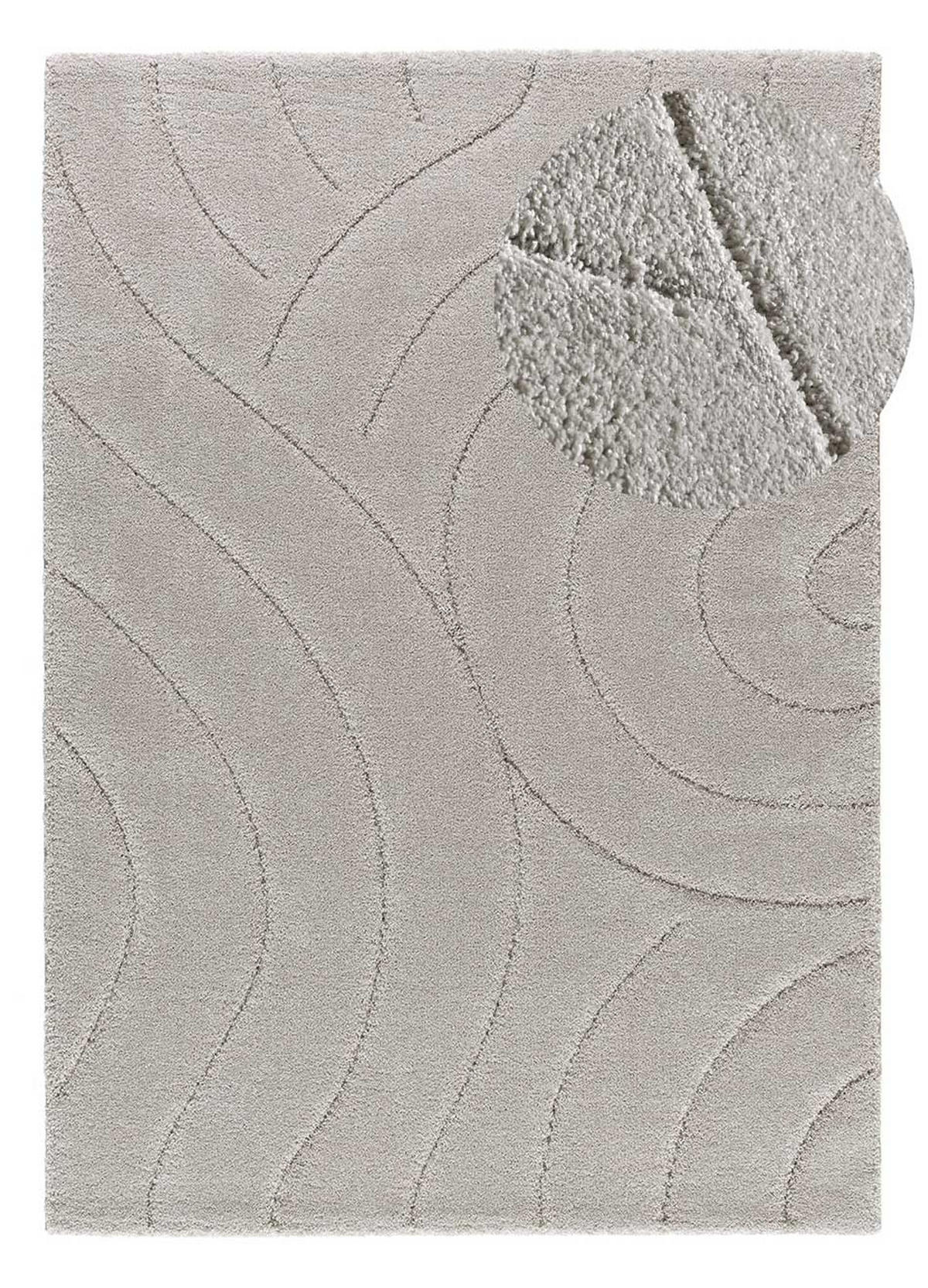 HOCHFLORTEPPICH Silber Molier 133/190 cm - Silberfarben, Naturmaterialien/Textil (133/190cm) - Atticgo