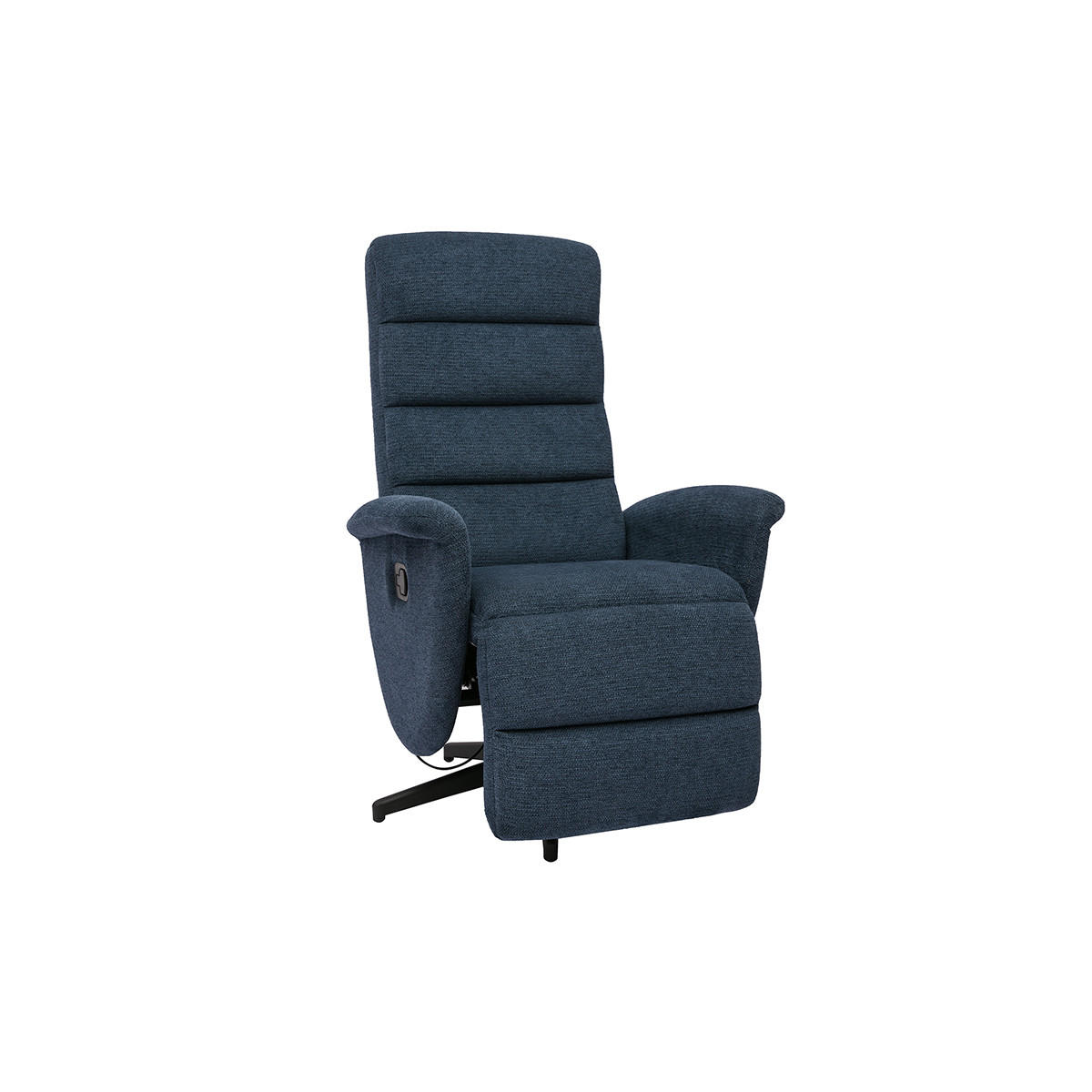 RELAXSESSEL Manuell Dunkelblau Chenillestoff NELSON - Dunkelblau, Textil (75/109/72cm) - Miliboo