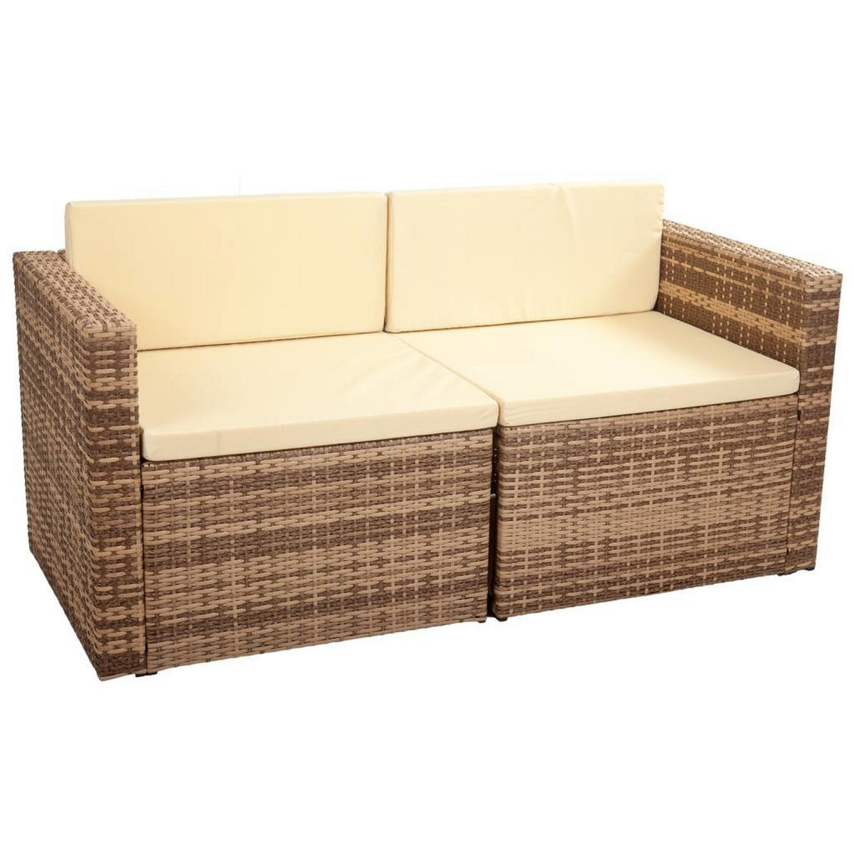 TISCH, SOFA und SESSEL, 4-tlg, braun - Braun, Naturmaterialien - Wanderlust