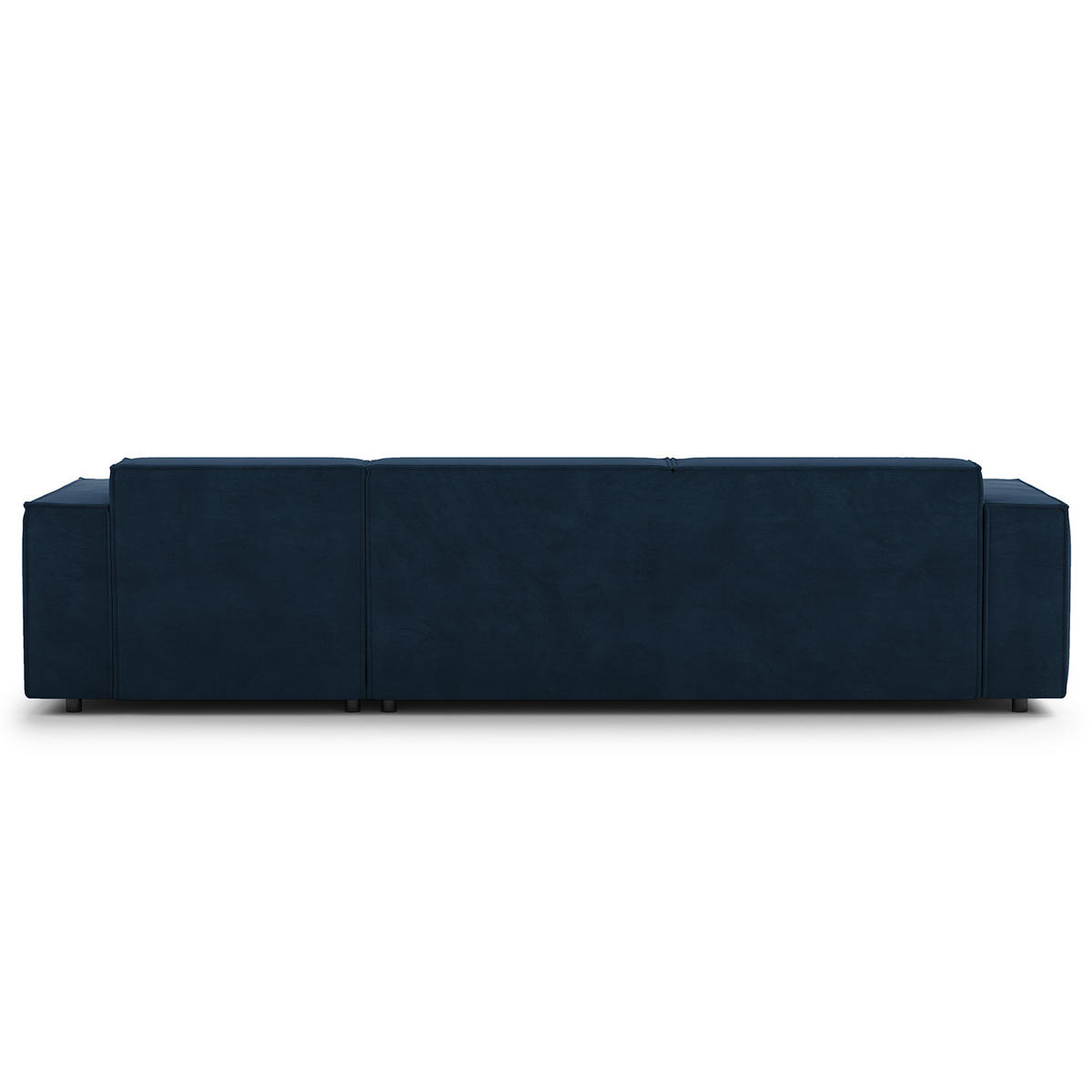 ECKSOFA mit Longchair - Schwarz/Dunkelblau, Kunststoff/Textil (294/177cm) - home24