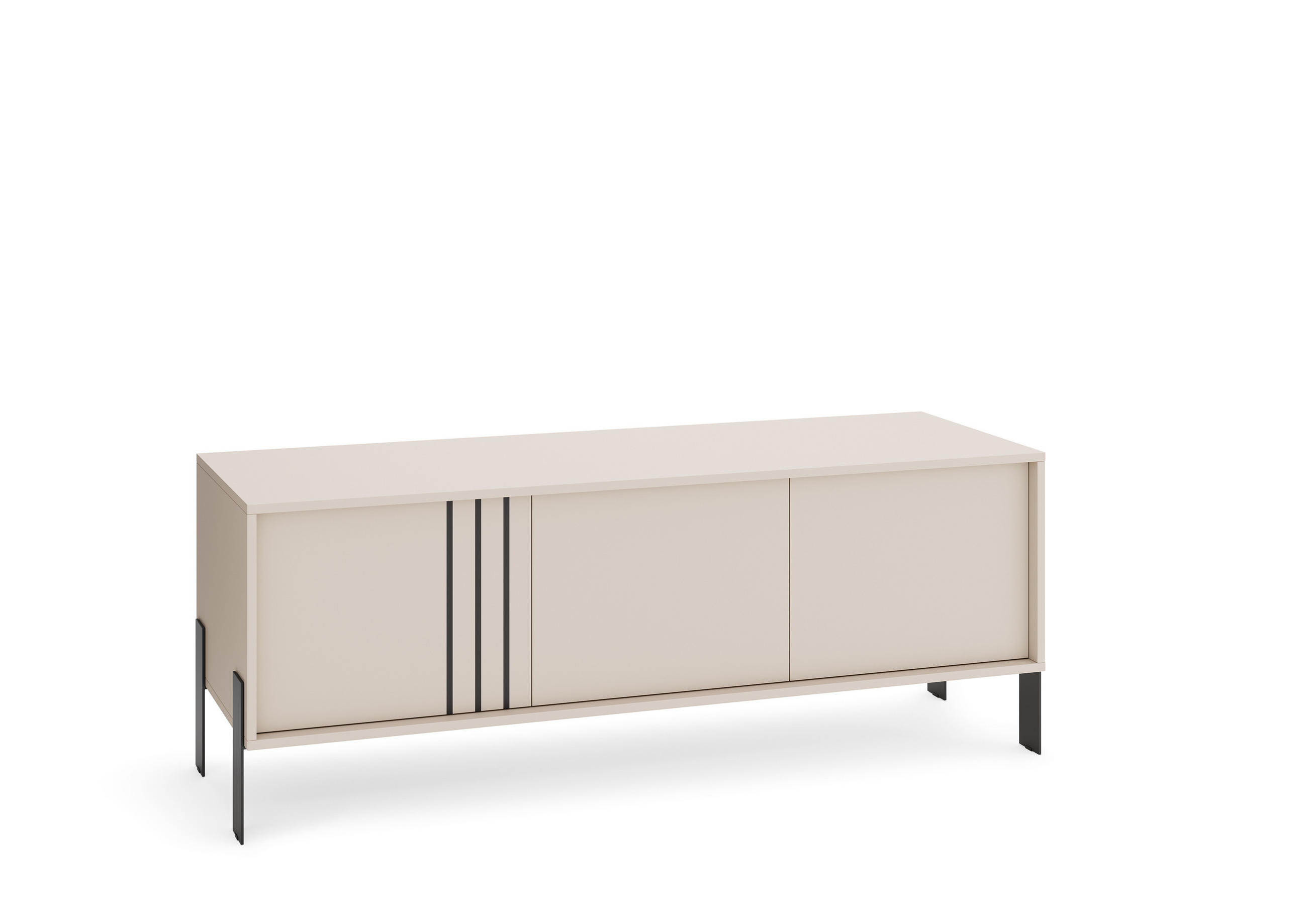 TV-SCHRANK Natan 150cm, dreitürig, mit Metallfüßen, kaschmir - Kaschmir, Kunststoff (150/57/40cm) - Margaret Hadas24