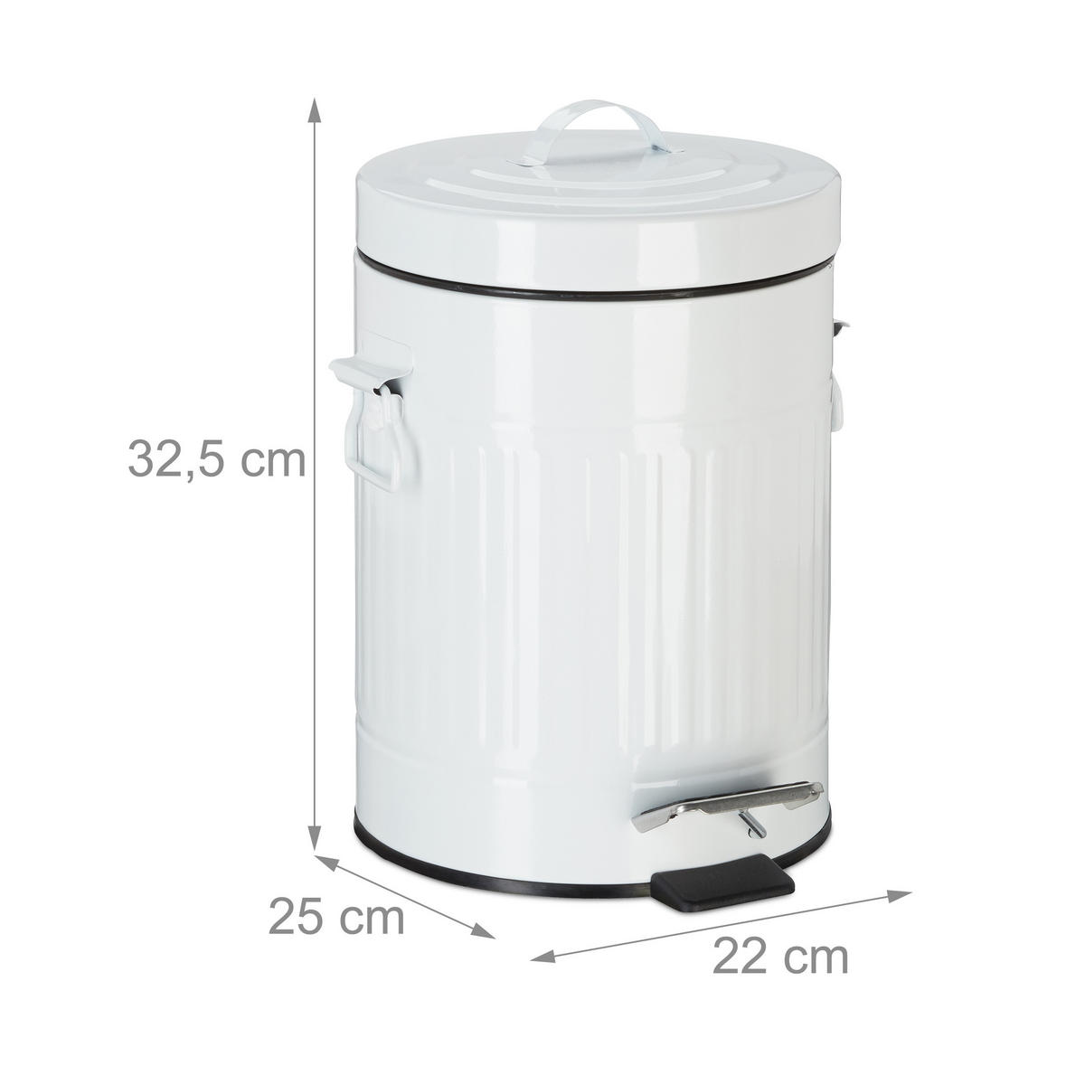 TRETEIMER - Weiß, Kunststoff/Metall (22/32.5/25cm) - Relaxdays