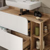 WASCHBECKENUNTERSCHRANK Karen Sonoma/Weiß 100 x 65 cm mit 2 Schubladen - Weiß/Sonoma Eiche, Holzwerkstoff (100/65/35cm) - Vicco