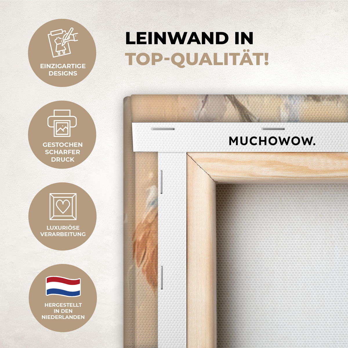 LEINWANDBILD Vögel - Zweig - Winter - Schnee 80x120 cm - Pastellblau, Textil (80/120cm) - MuchoWow