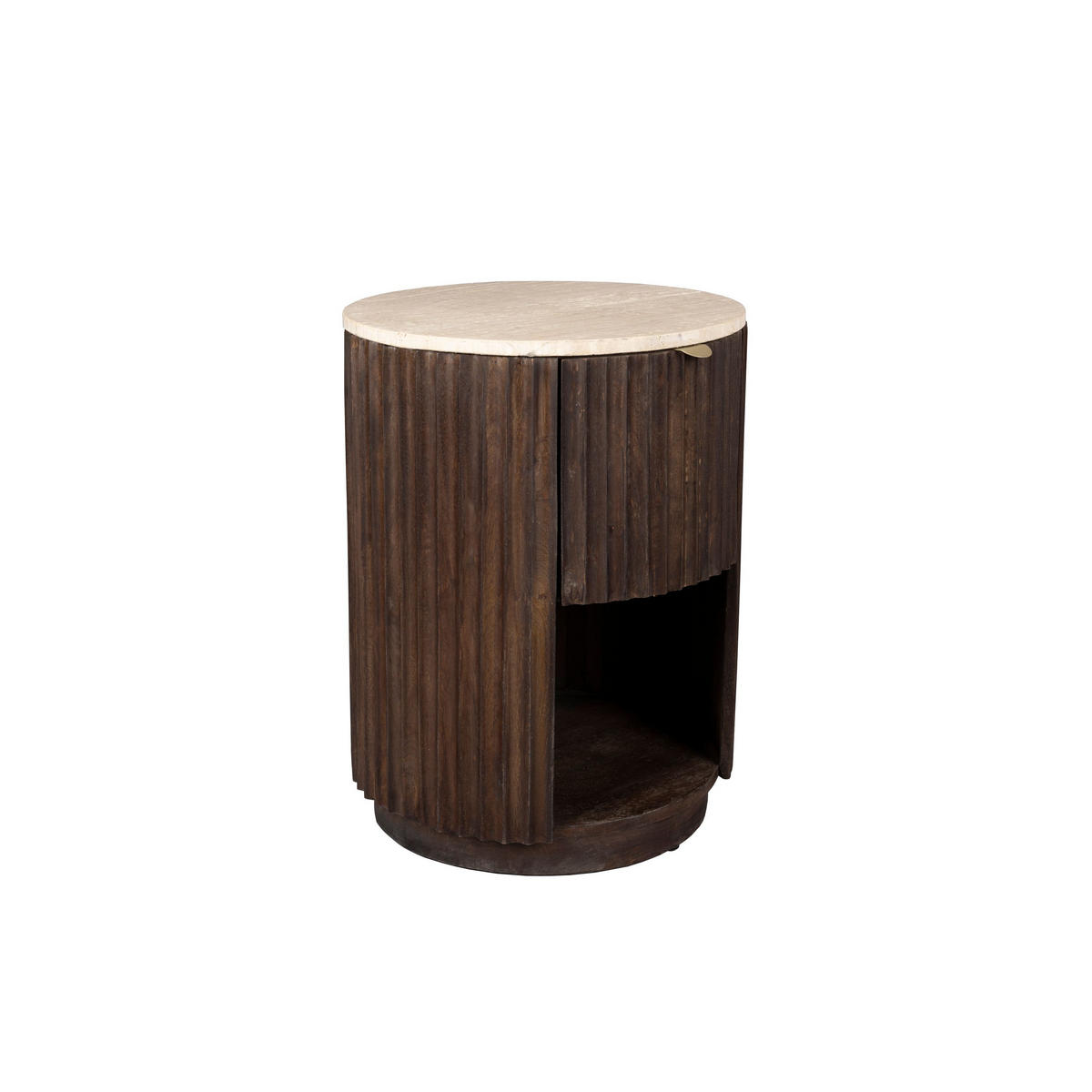 BEISTELLTISCH Marlow Rund 45 cm - Braun, Stein (45/45/60cm) - Dutchbone