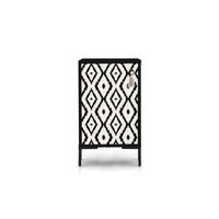 NACHTTISCH aus MDF mit IKAT - Schwarz/Weiß, Holzwerkstoff (30/65/40cm) - RNT By Really Nice Things