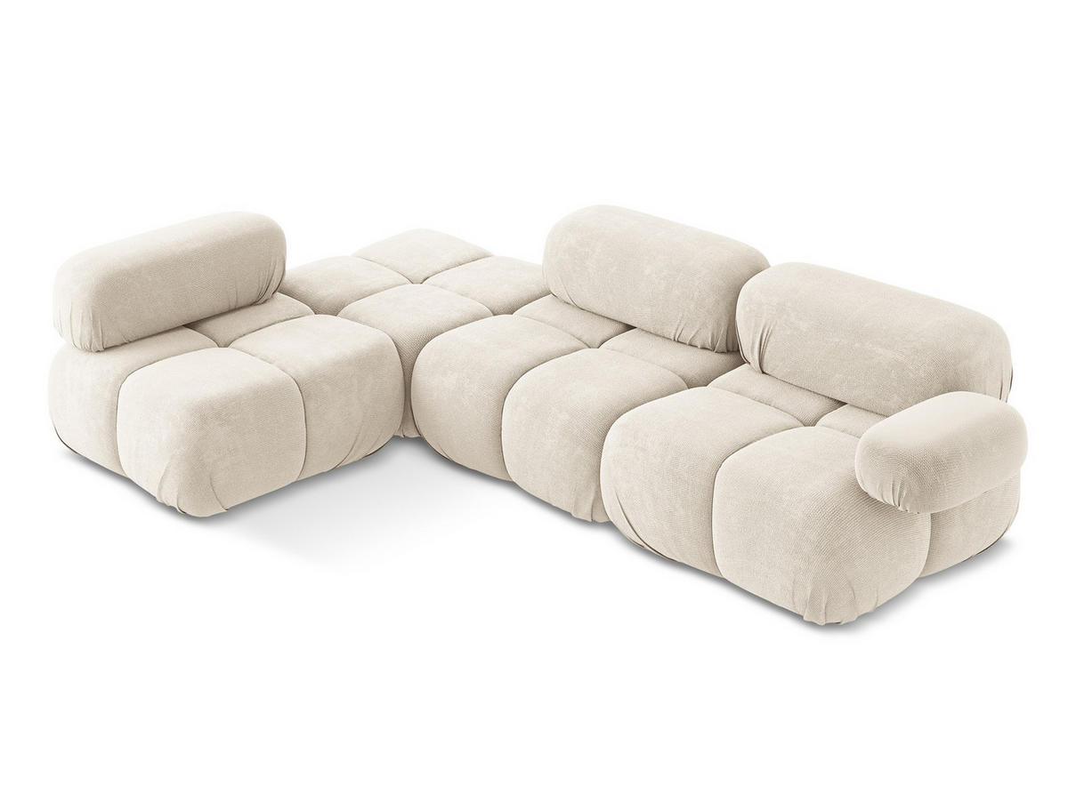 ECKSOFA Links Chenille Stoff Beige - Beige/Creme, Kunststoff/Textil (190/285cm) - Makamii
