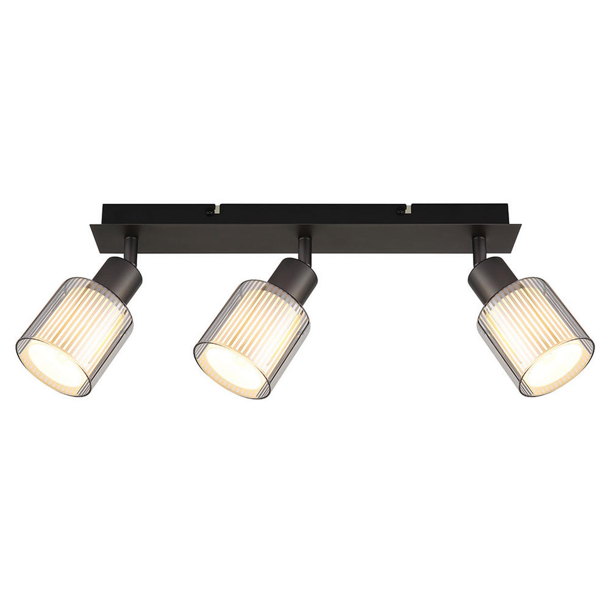 DECKENLEUCHTE VILLEGAS Metall schwarz, 3-flammig - Schwarz, Glas (41/8/18.6cm) - Globo Lighting
