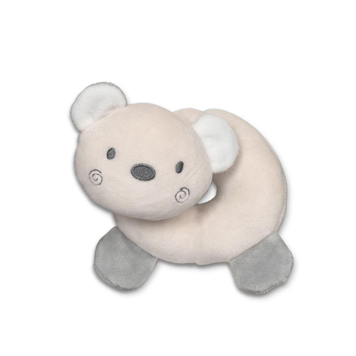 BABYRASSEL Tiere beige Bär Greifling aus Plüsch, leuchtende Farben, ab Geburt, weiche Haptik - Beige, Textil (8/6/11cm) - Lorelli