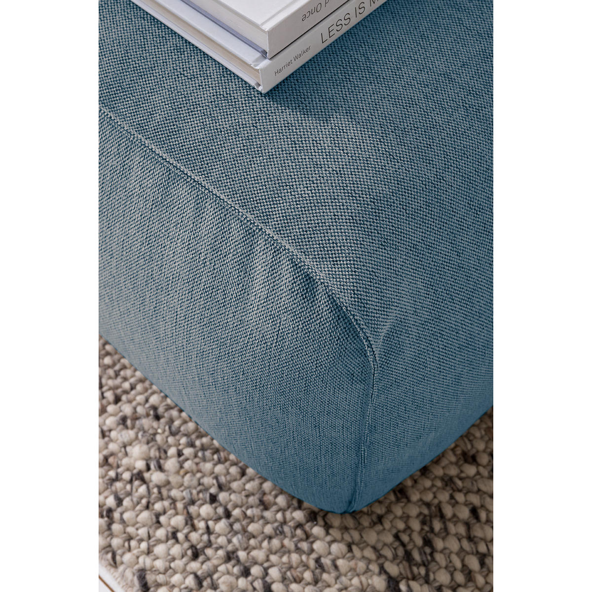 POLSTERHOCKER - Blau/Schwarz, Kunststoff/Textil (81/38/100cm) - home24