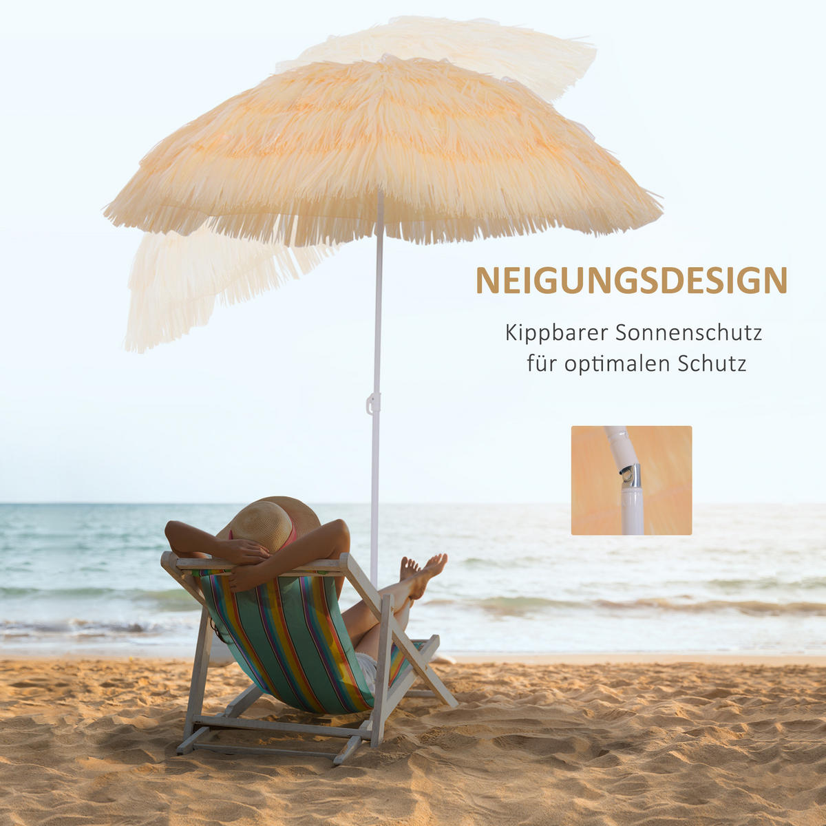 SONNENSCHIRM, Metall, Beige - Beige, Metall (160/160cm) - Outsunny