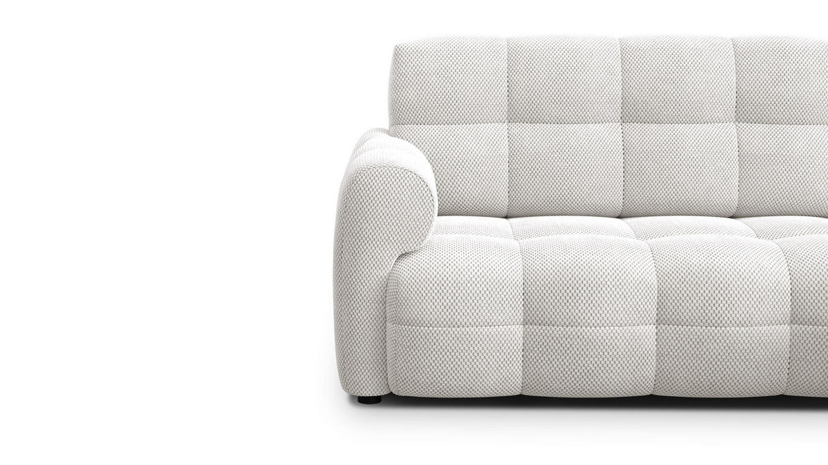 ECKSOFA MELLOW 3-Sitzer, creme - Creme/Schwarz, Holz/Textil (232/156cm) - Courtois Laville