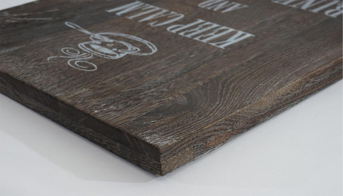 WANDSCHILD KEEP CALM SHABBY-LOOK Dunkelbraun - Dunkelbraun, Holz (31/41/2cm) - MCW