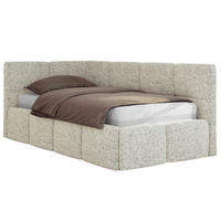 JUGENDBETT ARVO 90/200 - Beige Strukture - Multipocket-Matratze - Links Seite - Beige, Textil (90/200cm) - MKS