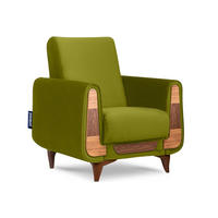 SESSEL GUSTAVO mit Armlehnen, grün - Braun/Grün, Holz/Holzwerkstoff (83/95/92cm) - KONSIMO®