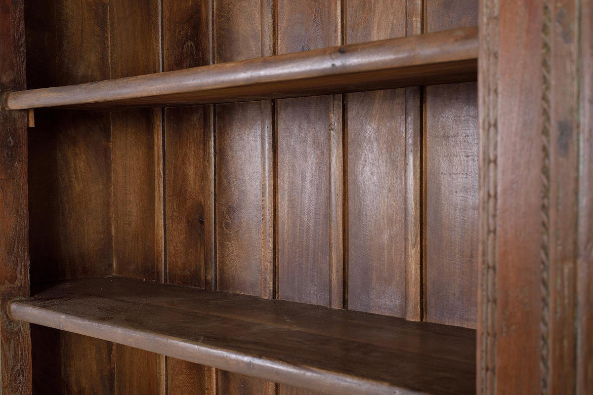 BÜCHERREGAL aus Mangoholz und Altholz - Braun, Holz (142/222/56cm) - Giner y Colomer