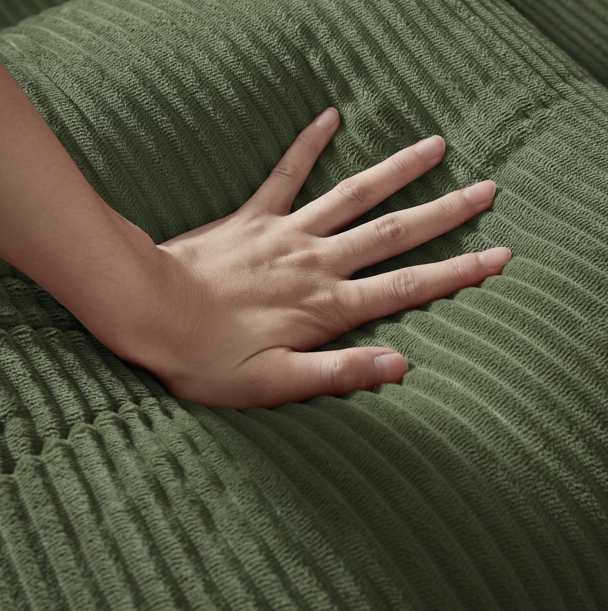 SCHLAFSOFA 1-Sitzer wandelbar Velours Grün - Grün, Kunststoff (89/59/195cm) - Meubliv