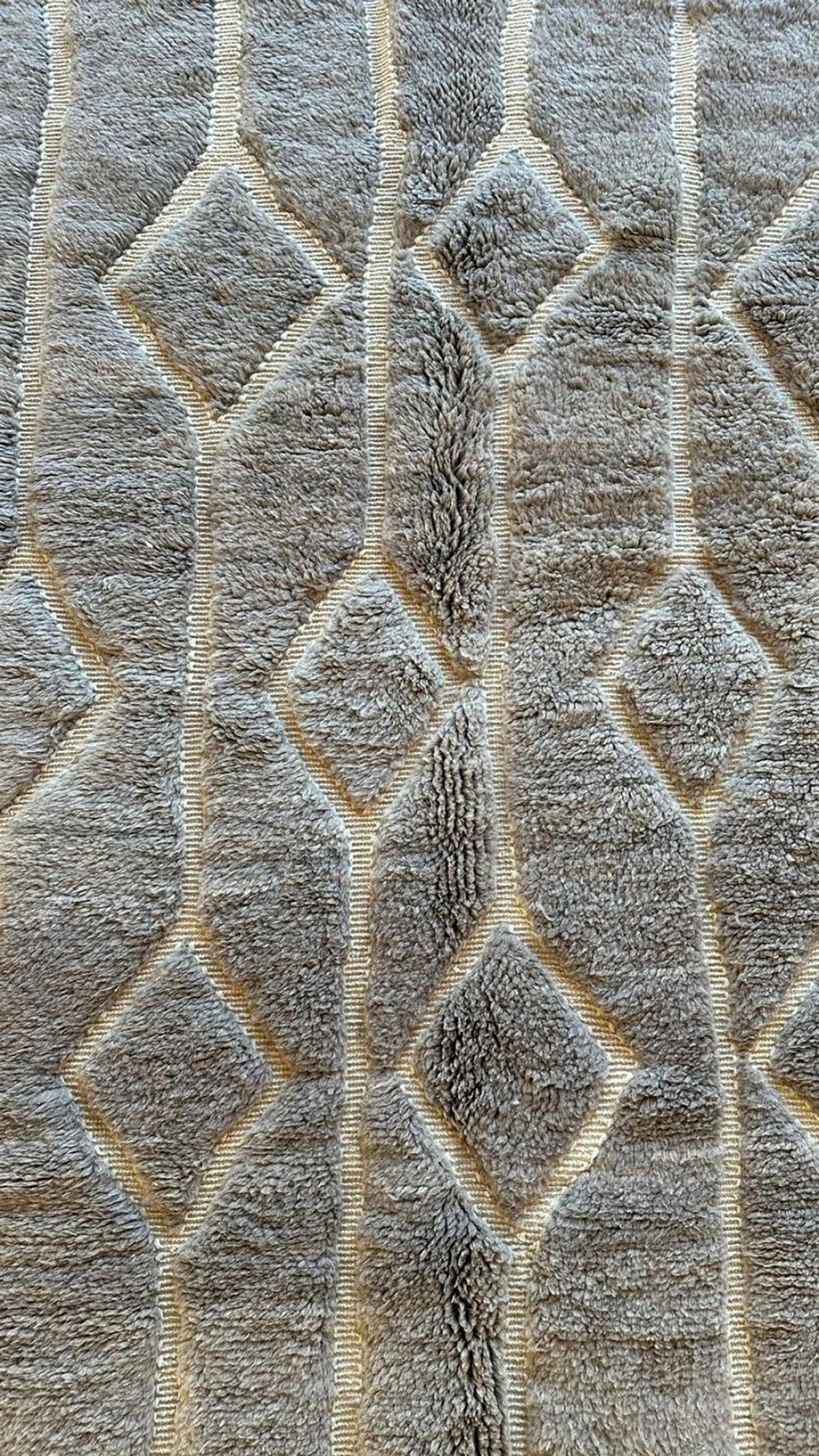 BERBERTEPPICH aus Marokko aus reiner Wolle 200x 300 cm - Grau, Naturmaterialien (200/300cm) - AFK Living