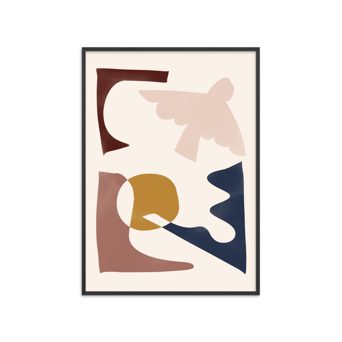 POSTER mit Rahmen Affordable Art Prints - Melloi - Multicolor/Schwarz, Holz/Papier (70/100cm) - Poster&Frame