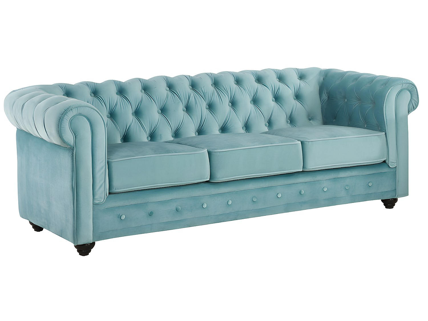 COUCHGARNITUR ohne Schlaffunktion - 5 Personen-Sitzer - Samt, Stoff - Hellblau - - Hellblau, Textil (205/72/88cm) - Vente-Unique