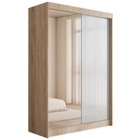 KLEIDERSCHRANK VESLI - 120 cm - Sonoma Eiche|Weiß - Weiß/Sonoma Eiche, Holzwerkstoff (120/215/61cm) - ALTDECOR