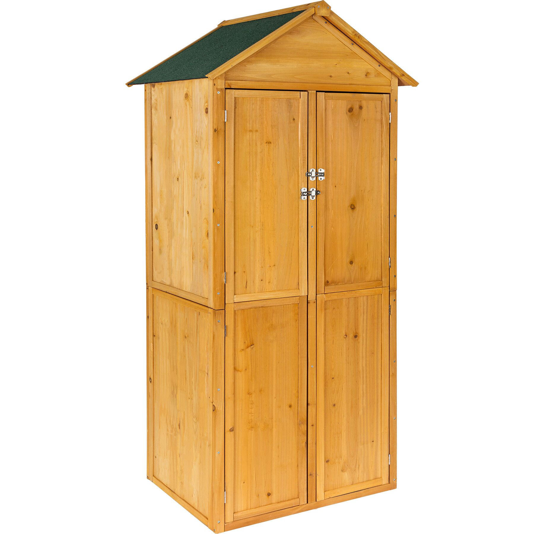 GARTENSCHRANK Mit Satteldach Kadi,80,5 x 60 x 213,5 cm,braun - Braun, Holz (60/213.5/80.5cm) - tectake