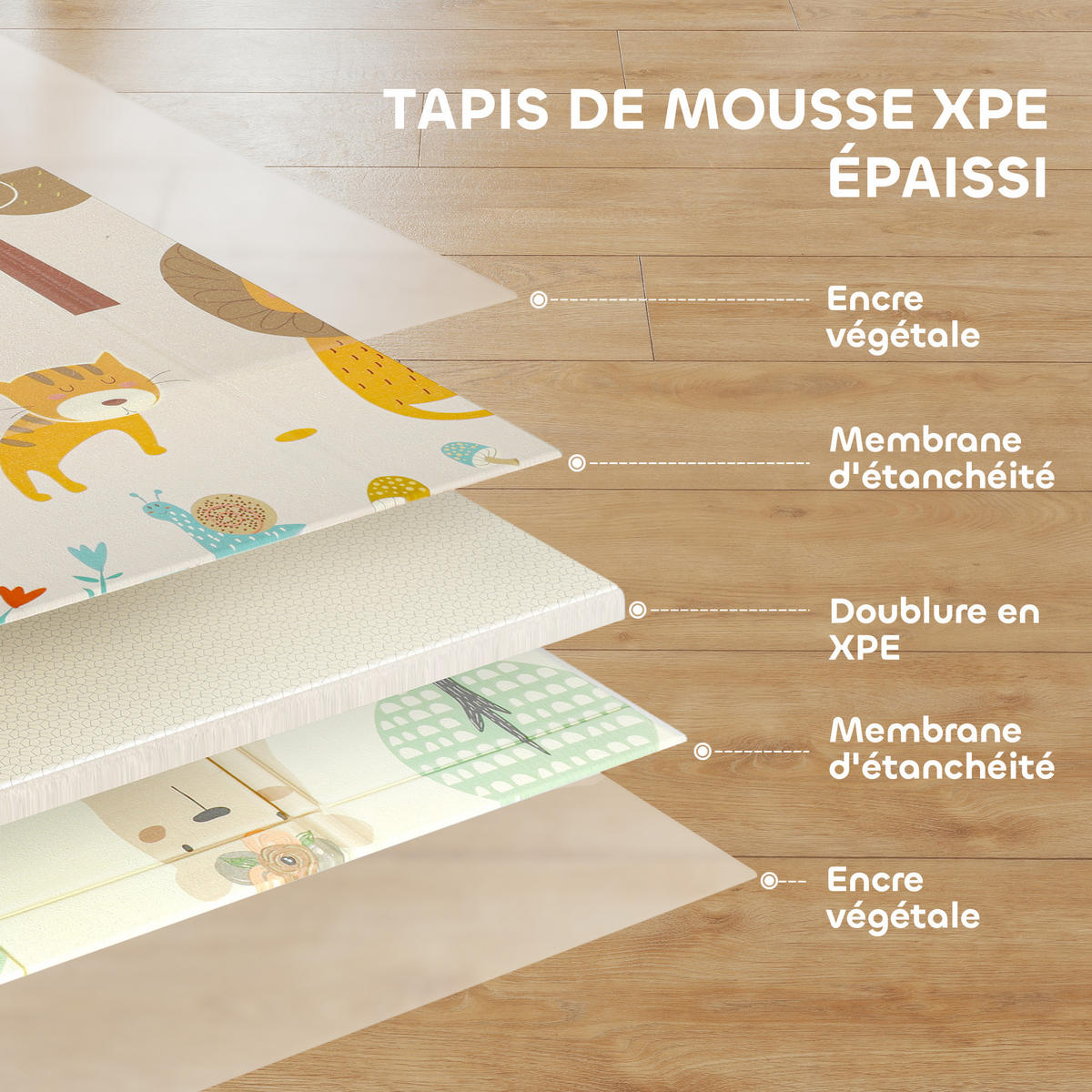 SPIELMATTE DE-18920 196x176 cm, faltbar, doppelseitig Bunt - Multicolor, Kunststoff (176/196cm) - ComfortXL