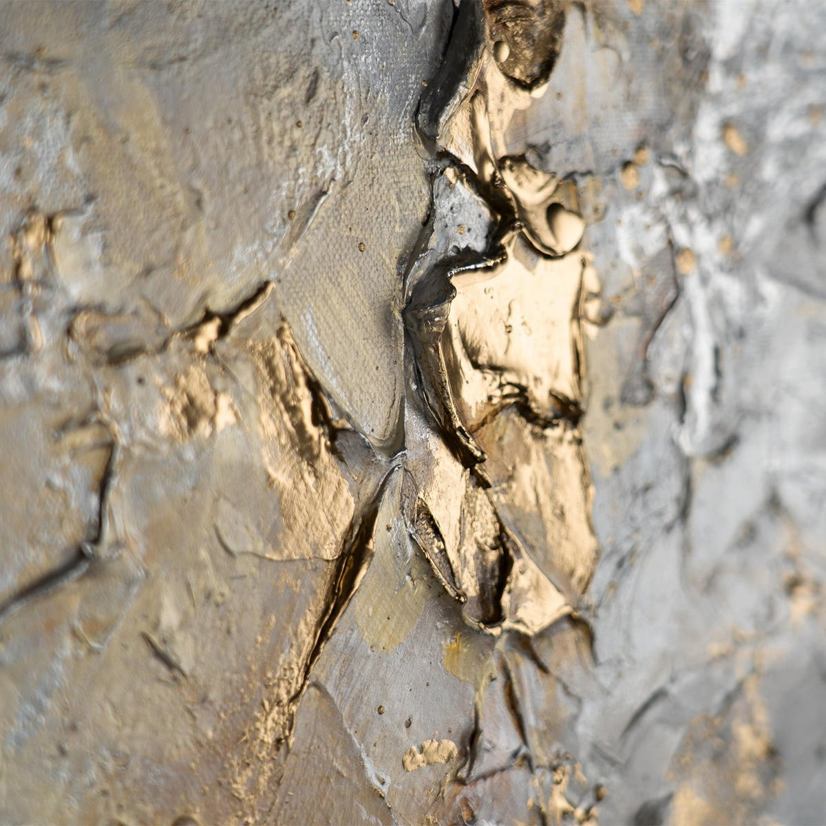 GEMÄLDE Harmonie von Gold und Silber Schattenfugenrahmen Gold 60x40 cm - Goldfarben, Holz (60/40cm) - YS-art gallery