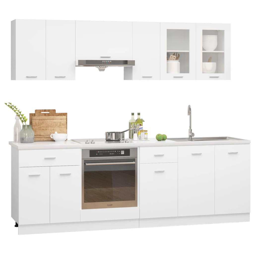 vidaXL Küchenleerblock Weiß 240x145.5x46 cm