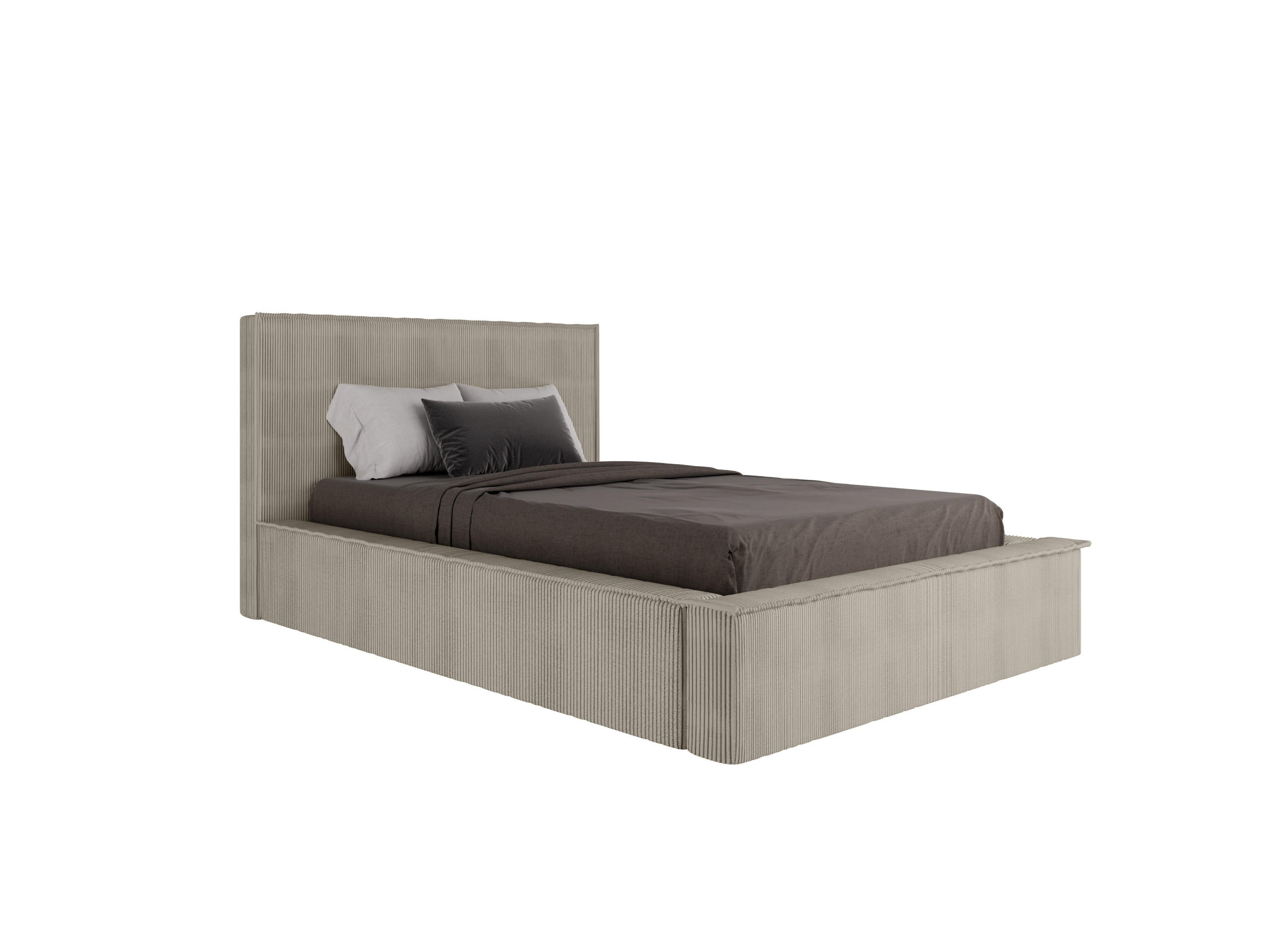 POLSTERBETT SANA 120x200cm Elegantes Polsterbett für modernen Wohnstil , ohne matratze, beige - Beige, Holz (120/200cm) - Panda Möbel