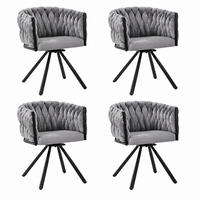 ESSZIMMERSTUHL 4er-Set drehbar Samt Gray - Grau, Metall (54/72/59.1cm) - Meubliv