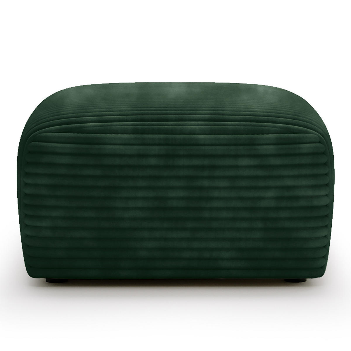 POLSTERHOCKER - Cord - Schwarz/Grün, Kunststoff/Textil (110/40/72cm) - home24