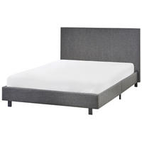 POSTEL s roštem 120/200 cm Látka Šedá Albi - šedá, textil (120/200cm) - Beliani