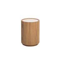 BEISTELLTISCH Franz, Natur Massiveiche + Steinplatte, 42/55 cm - Beige, Holz (42/42/55cm) - WOODEK