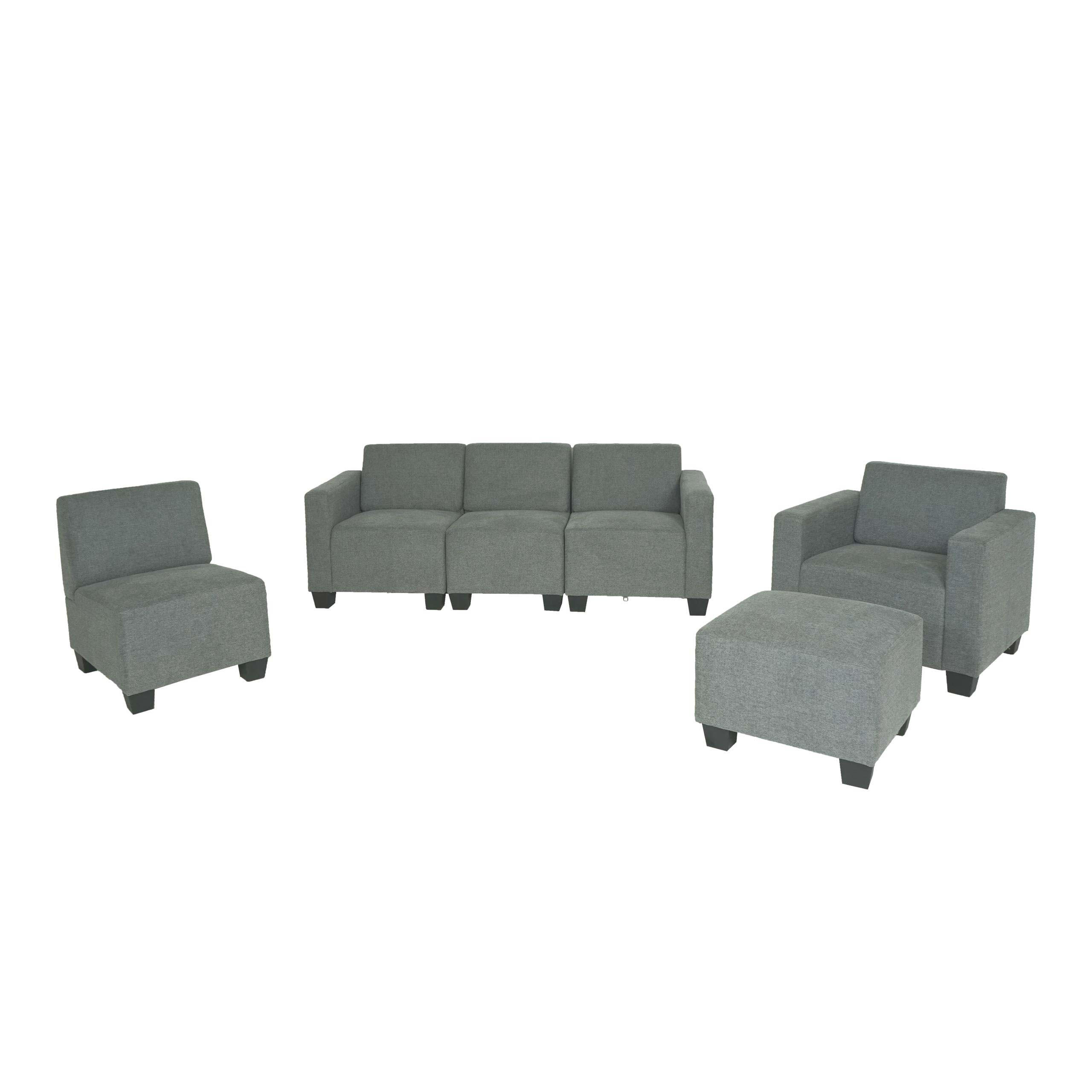 SOFA-SYSTEM Grau - Grau, Textil (193/76/72cm) - MCW