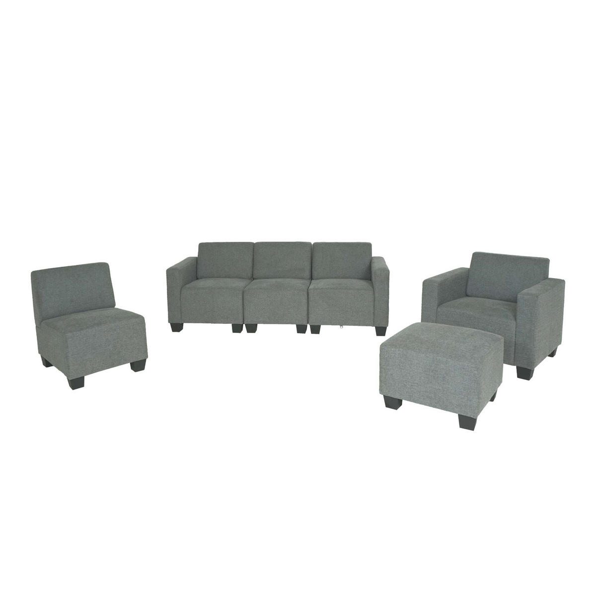 SOFA-SYSTEM Grau - Grau, Textil (193/76/72cm) - MCW