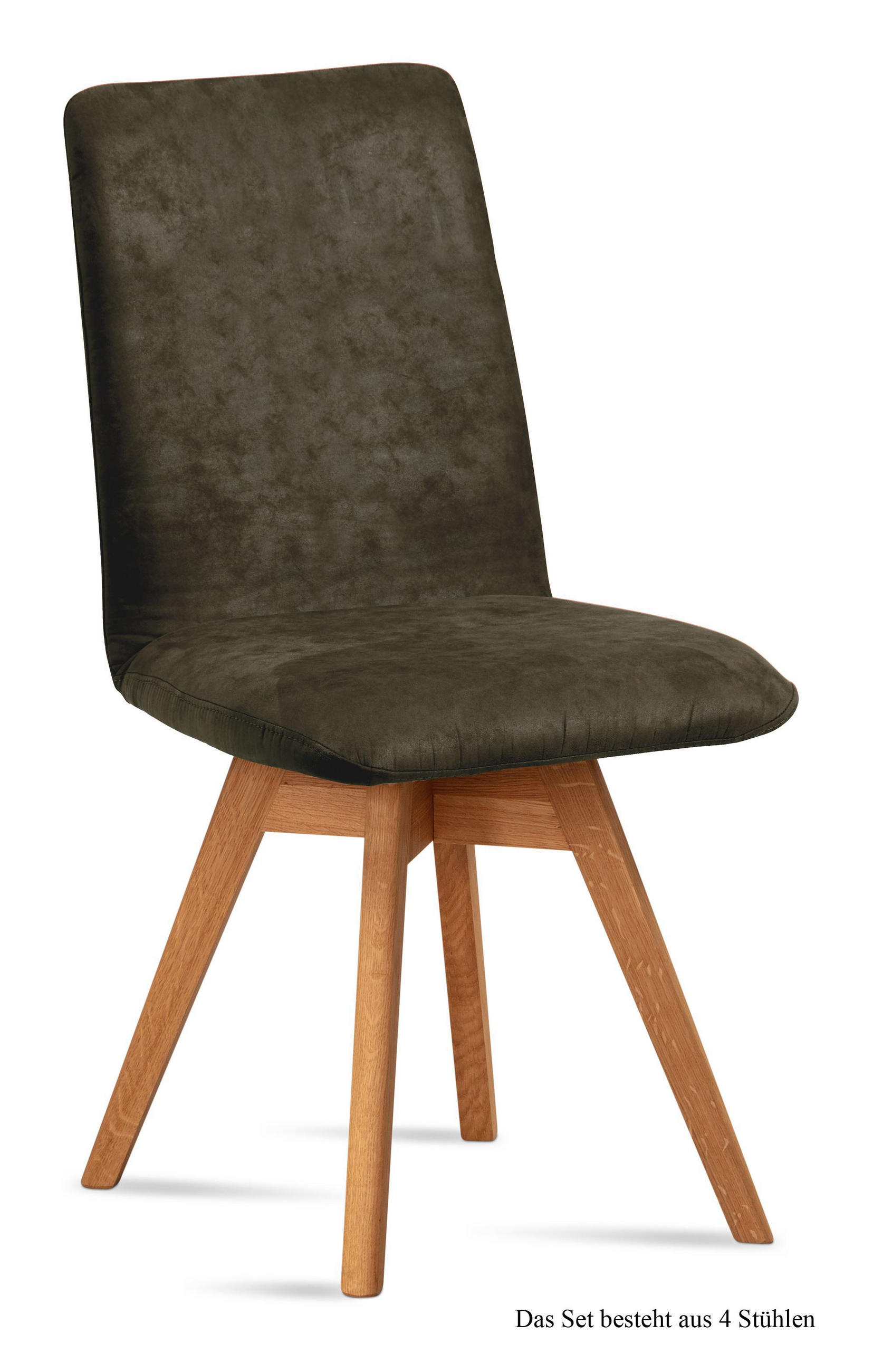 ESSZIMMERSTUHL drehbar (4er-Set) Donni 47x92x60 Eiche geölt/Khaki - Dunkelgrün/Eichefarben, Kunststoff (60/92/47cm) - 58aufmkessel