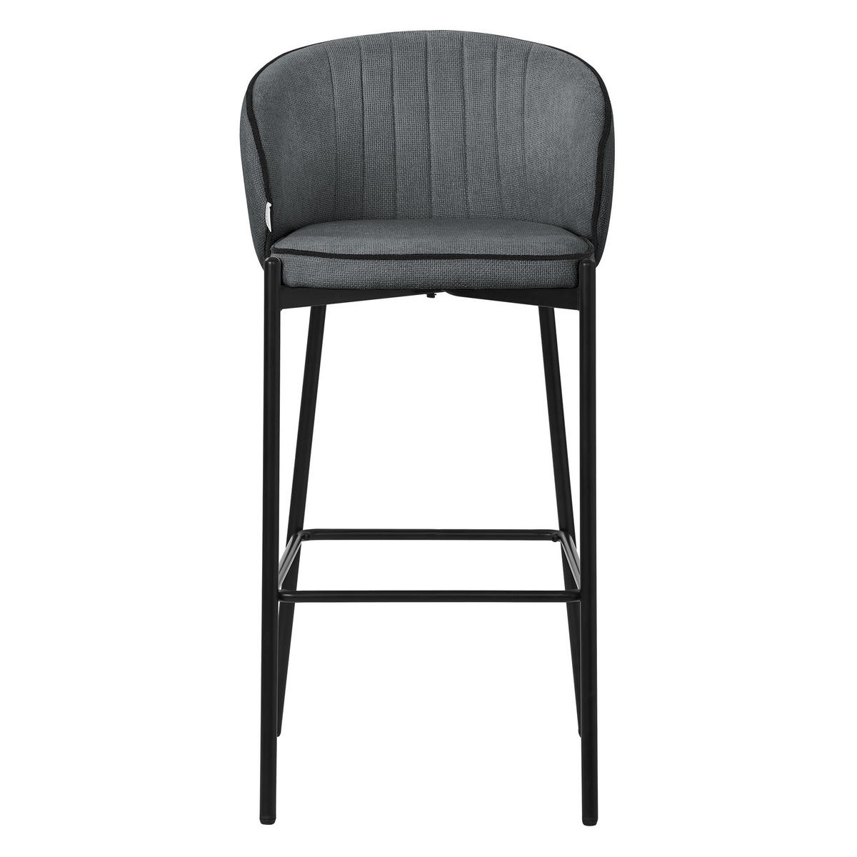 BARHOCKER 2er Set Anthrazit mit Stoffbezug - Anthrazit/Schwarz, Textil/Metall (50/101/54cm) - ML-DESIGN