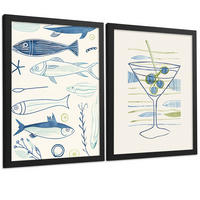 PLAKAT Sada 2 Martini A3 Černý rám - černá, papír (29.7/1/42cm) - Nacnic